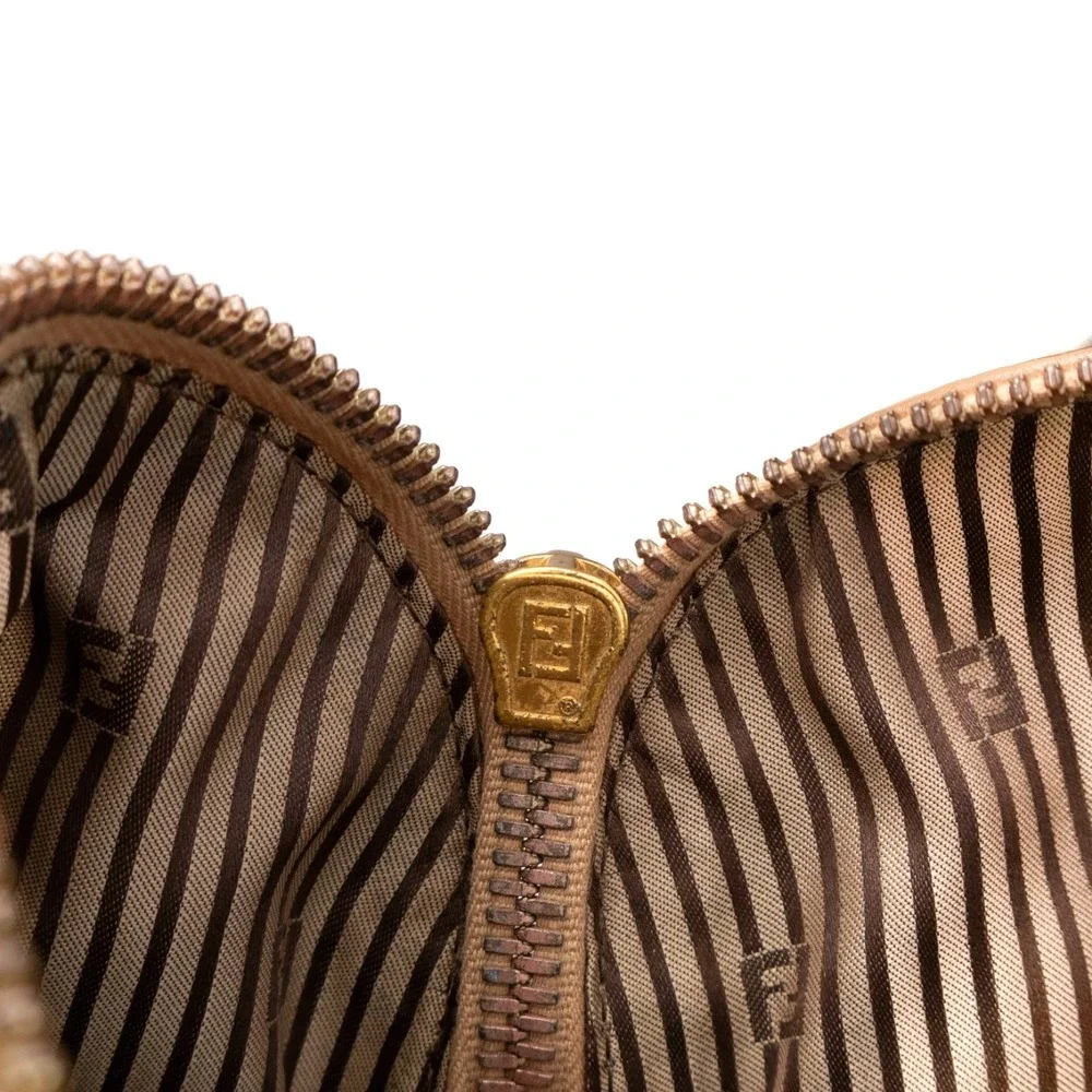 Fendi Leather Chameleon Top Handle 2way Bag Beige Nude‎ Satchel Crossbody